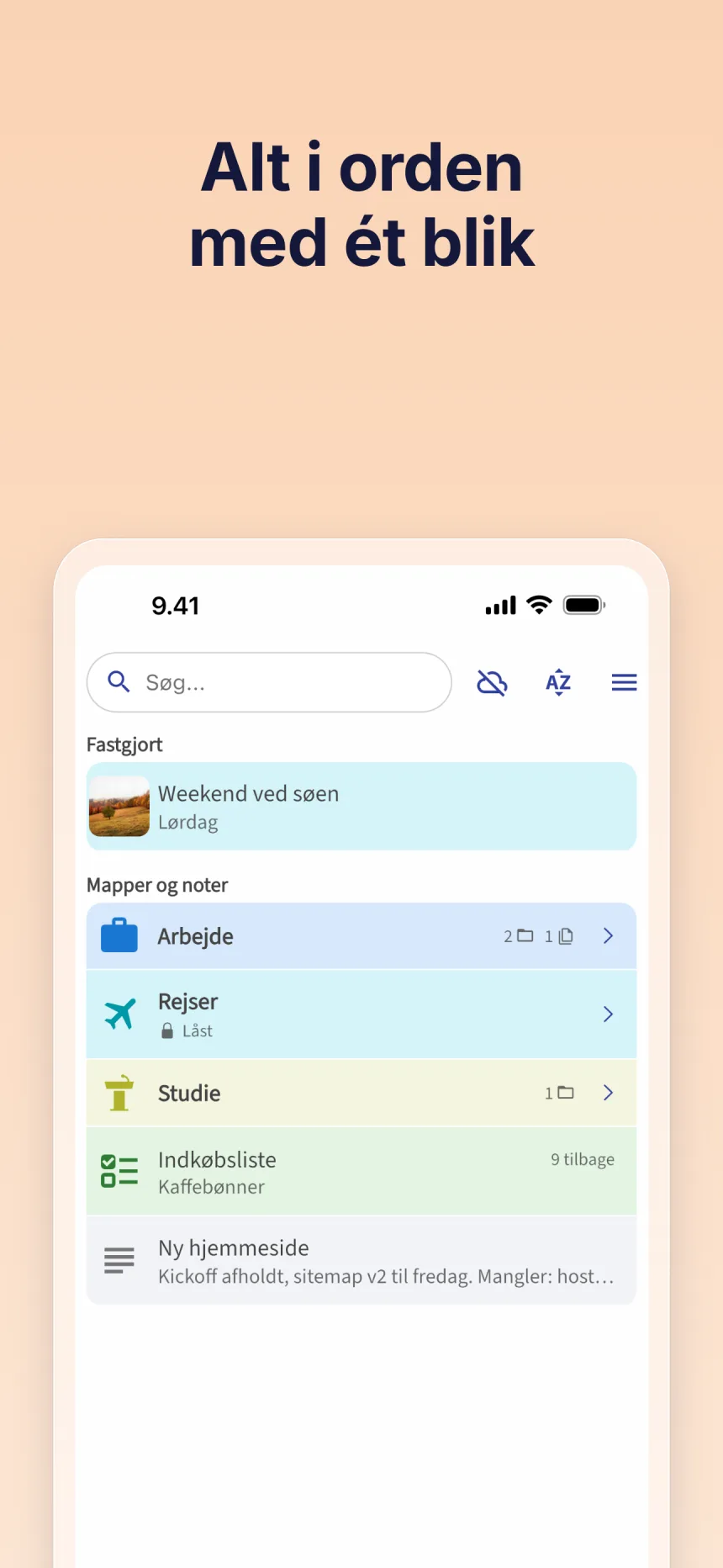Skærmbillede af Folino-appen