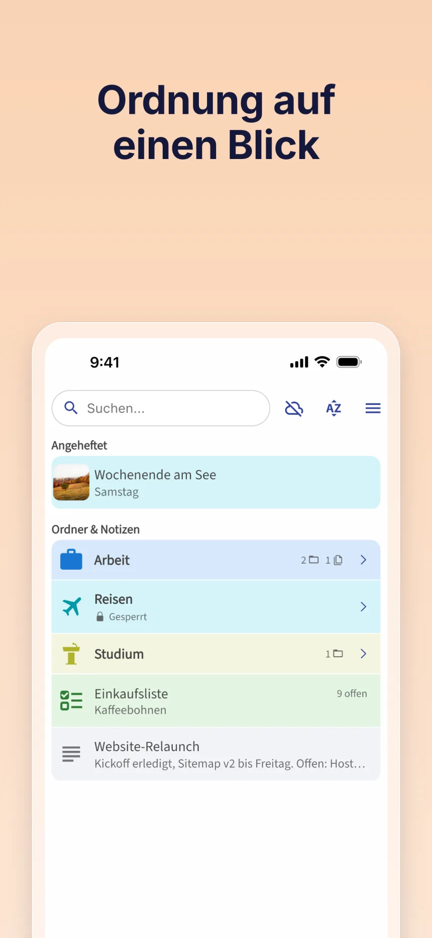 Screenshot der Folino-App