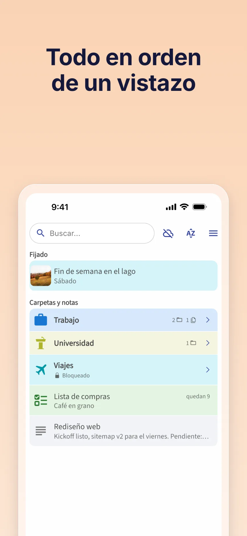 Captura de pantalla de la app Folino