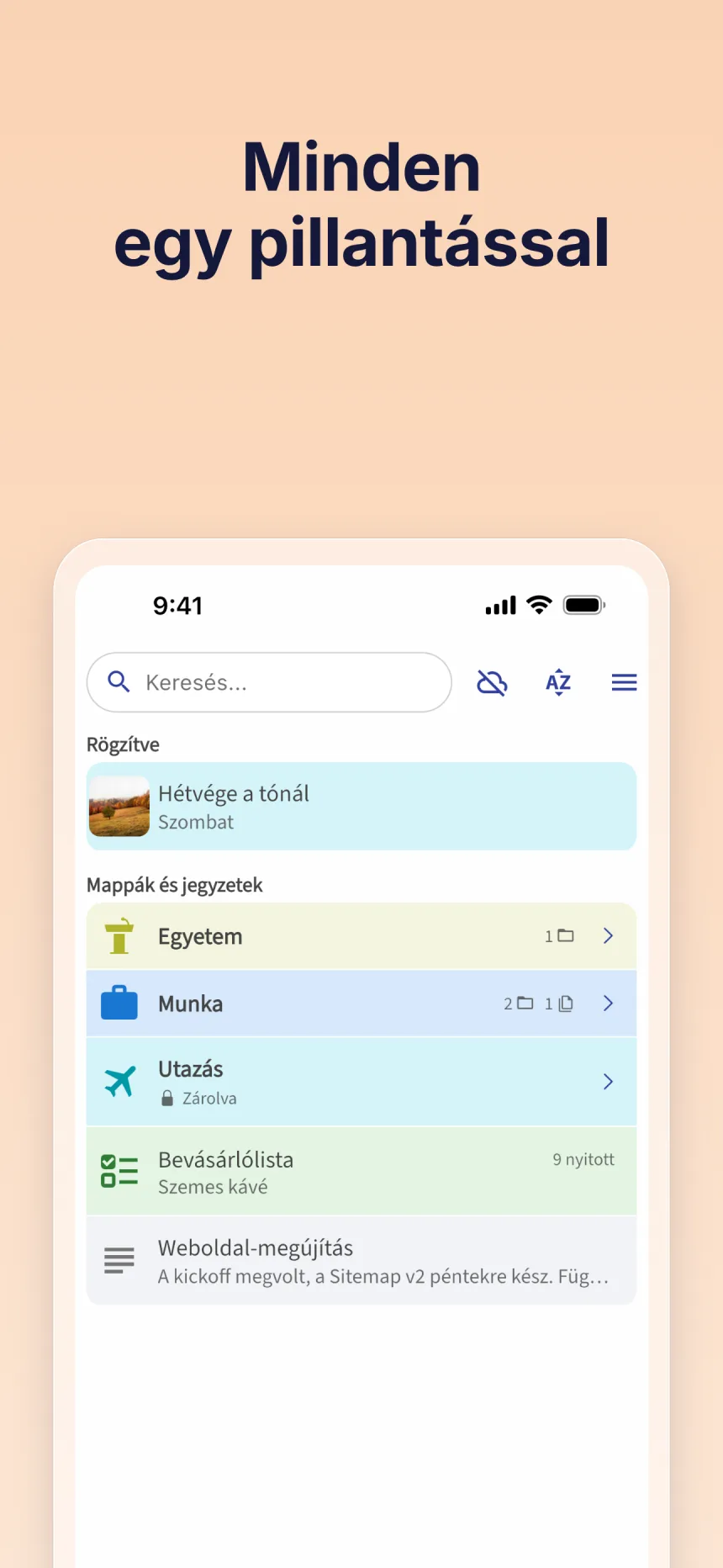 Képernyőkép a Folino appról