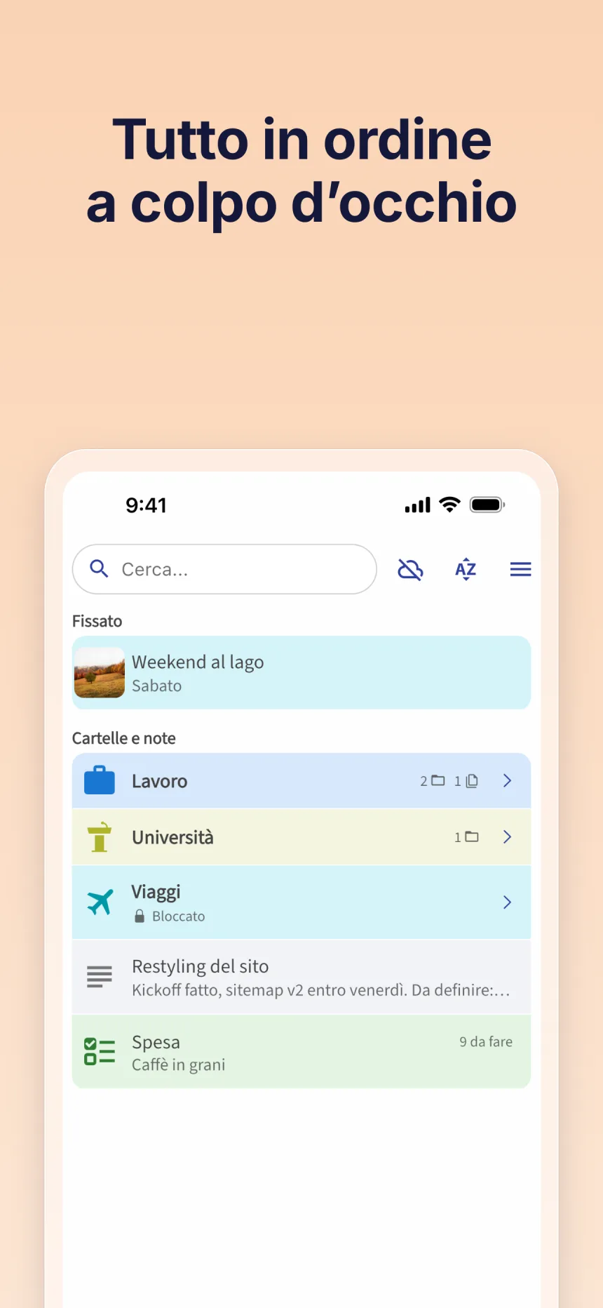 Screenshot dell’app Folino